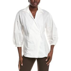 Max Mara Womens Weekend  Ceci Silk-Blend Wrap Top, White